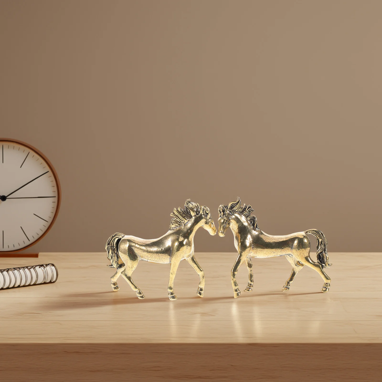 2 قطعة تمثال حصان نحاسي براعة دقيقة زينة سطح المكتب هدية الأعمال فنغ شوي حلية معدنية الحصان ديكور ديكور المنزل #4