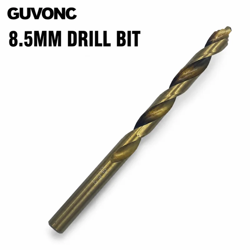 High Speed Steel 8.5mm Twist Drill Bit Titanium Plated Sharp Bit for Household Woodworking Projects