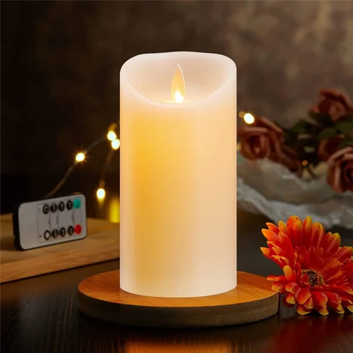 Imagen 2 del producto Velas LED parpadeantes sin llama, velas recargables, velas de cera Real con Control remoto, 12,5 cm A