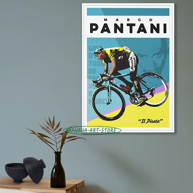 Cycling Art Poster Print Canvas Poster Bernard Hinault Eddy Merckx Fausto Coppi Beryl Burton Marco Pantani Biker Wall Decoration