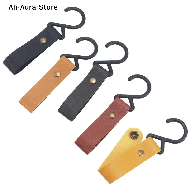 1/5Pcs Outdoor Camping Hooks Leather Hanging Hooks S-Shaped Rack Portable Camping Hangers Home Kitchen Storage Supplies