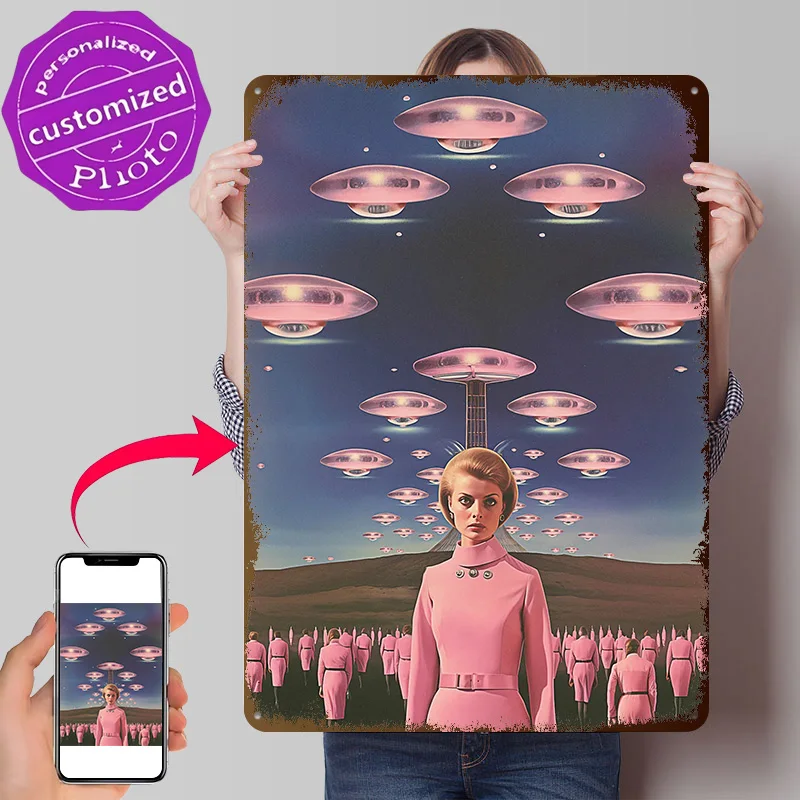 Ms. President of Space 3D Printed Texture Poster Personalized Wall Art Retro Metal Tin Signs for Vintage Decor Room House Home