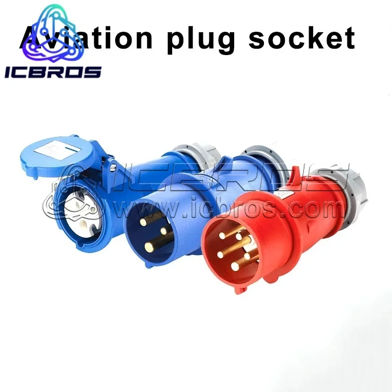 Aerospace Industry Plug Socket ConneCtors, Surface And ConCealed InstallatIon, 3 4 5 Hole Core, 16 A, 32 63A, Waterproof,