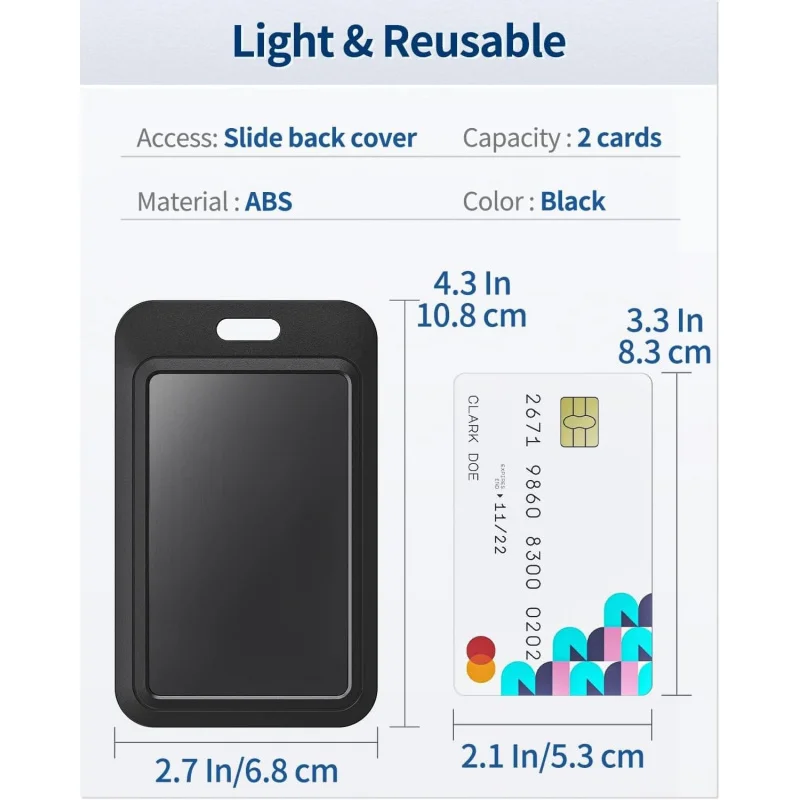 Picture 7: 2 Pieces/Batch sliding ID card holder，Plastic card holder，Credit card，Pass：Office Supplies