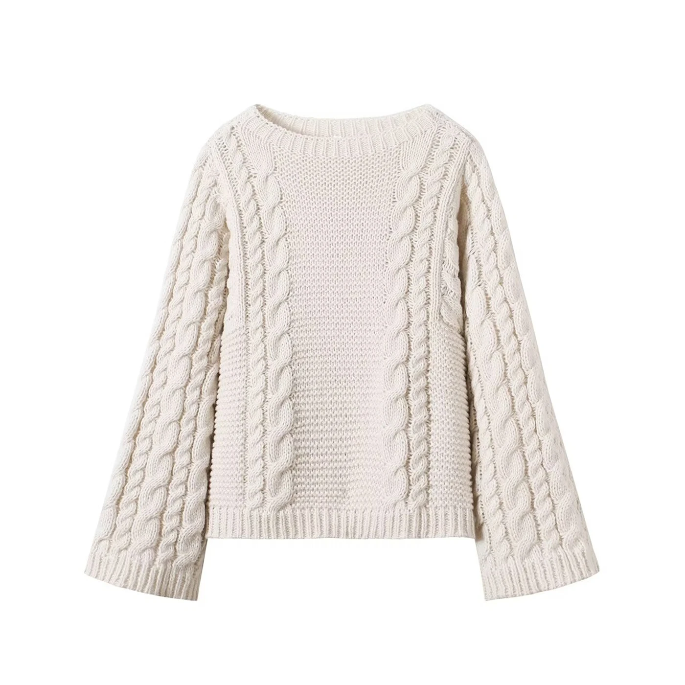 

Women's Sweater 2025 New Arrival Women's Casual Fashion Cable-Knit Pullover Long-Sleeve Sweater
