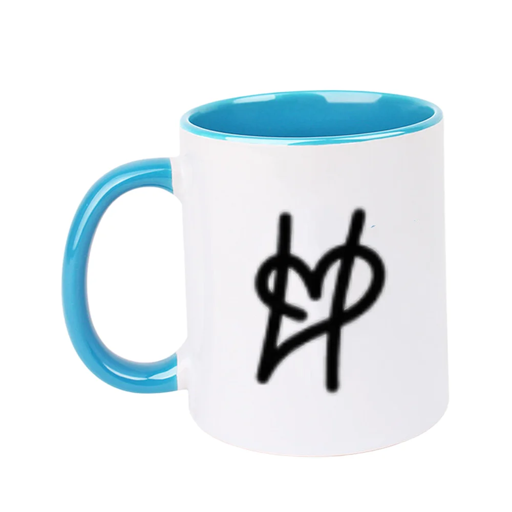 11oz Ceramic Coffee Mug with Heart Dollar Sign Print Tableware for Valentine's Day and birthday Christmas Holiday Present Home U