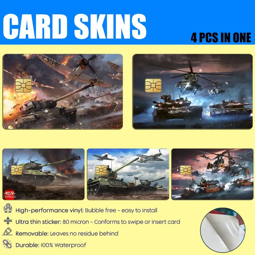 

Game W-War T-ThunderS-S Card Stickers for Bank Access Protective Waterproof Film Cover Sticker Gift