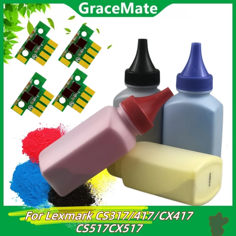 

Word-Wide Универсальный цветной тонер-порошок, наборы для сброса чипа для принтера Lexmark CX417 CX517 CS317dn CX317dn CS417dn CX417de