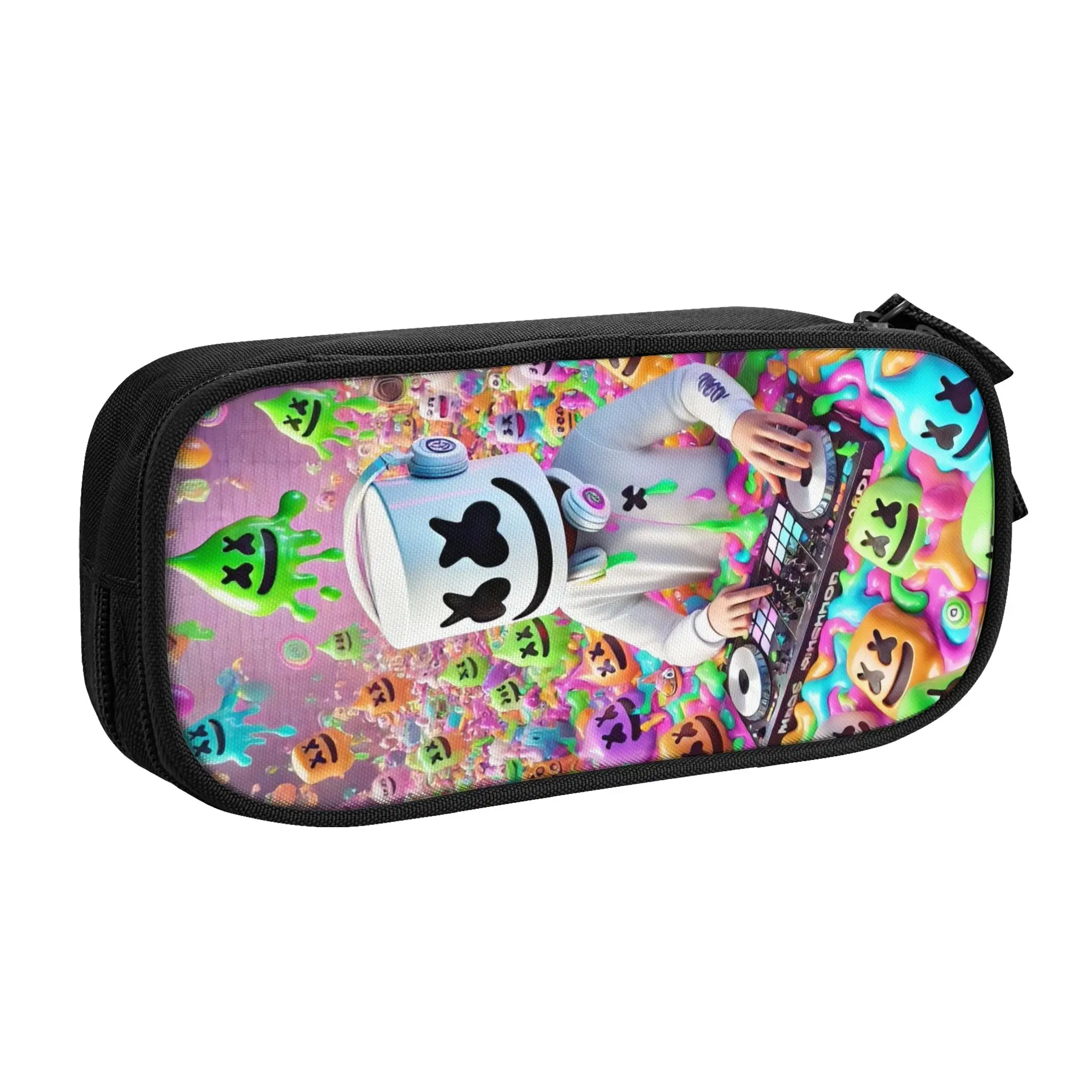 Cute Marshmellos American Electronic Music Producer And DJ  Pencil Cases for Girls Boys Big Capacity  Pencil Pouch Stationery