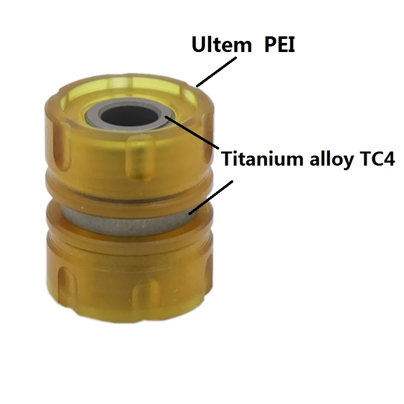 Ultem PEI titanium alloy TC4，3 in 1 Mini light knife pendant, Transparent Amber color,Flashlight key pendant Bag EDC tool buckle