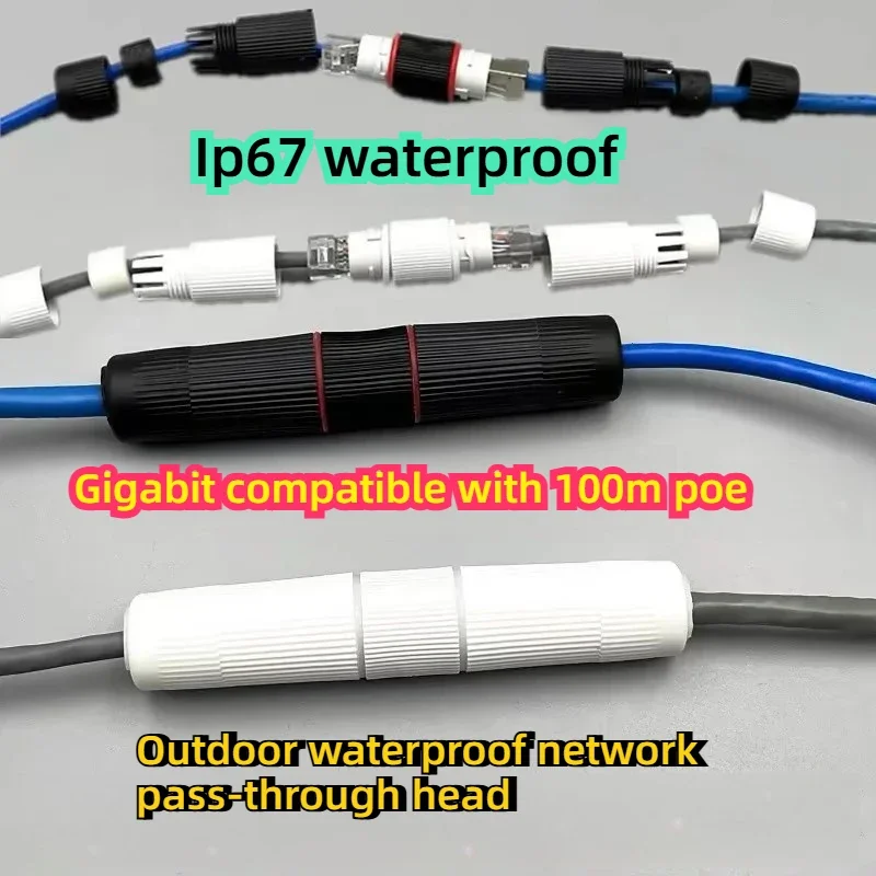 5Pcs RJ45 Docking Connector Ethernet Network Straight-through Waterproof IP67 Header Outdoor Broadband Network Cable Extender