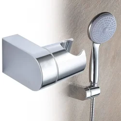 1Pcs Wall Mount Shower Head Holder Clamp Polished Chrome ABS Adjustable Showerhead Rail Slider Bracket Bathroom Accessories