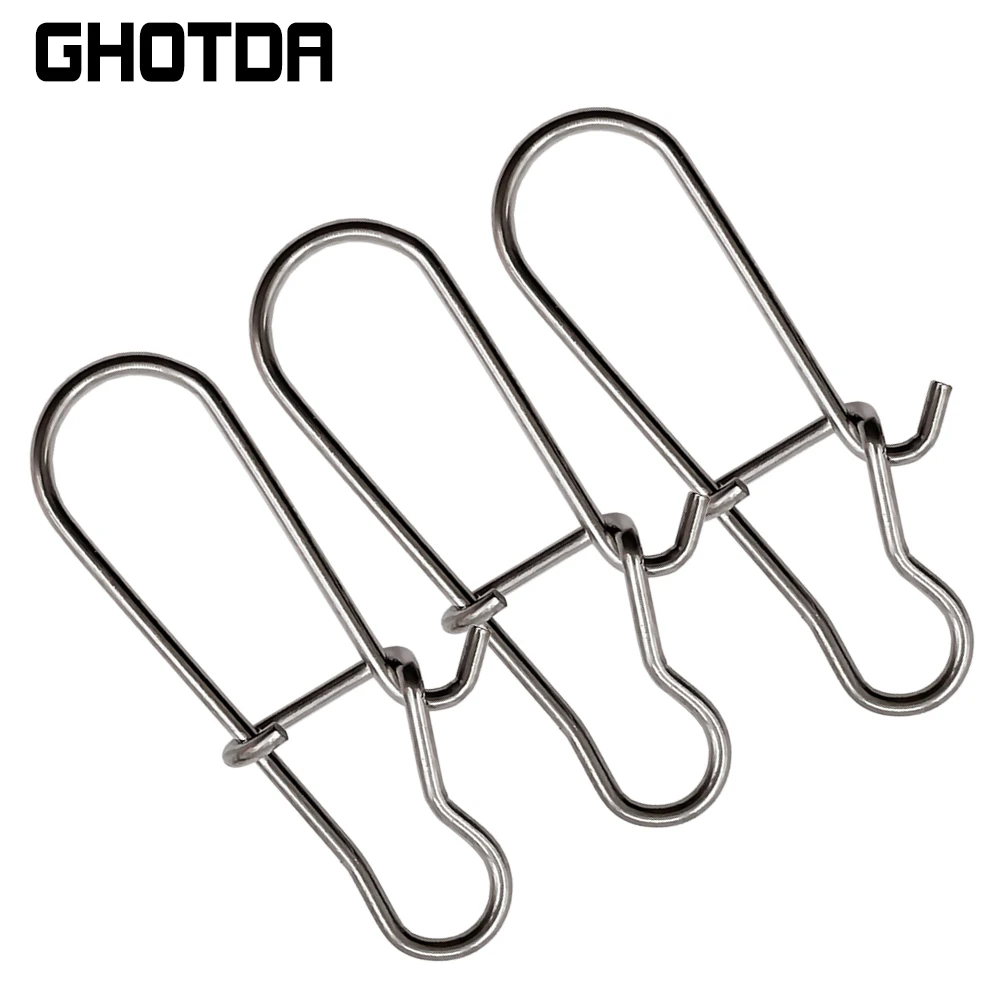 Ghotda 100 pçs/caixa snap conector acessórios de pesca isca de pesca pino conector super reforçada pino força 9-28kg