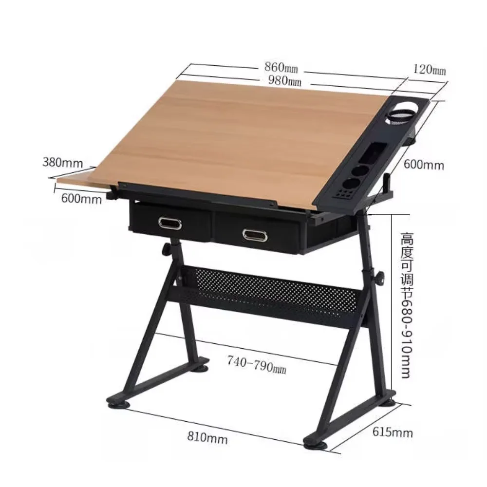 ارتفاع مريح قابل للتعديل صياغة مكتب قابل للإمالة منضدية دراسة الفن طاولة الرسم مكتب مع كرسي