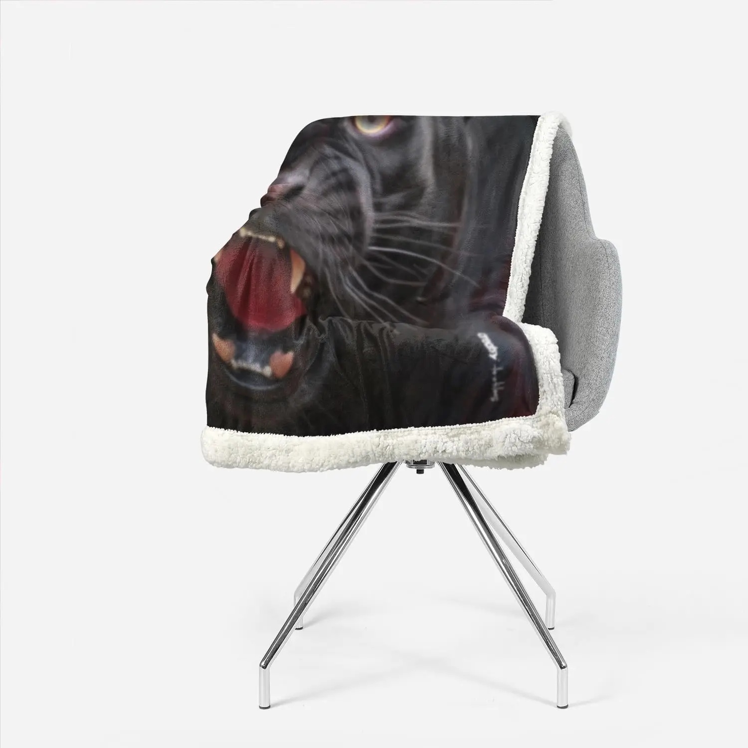 Black panther red rose blanket wild animal art soft throw cozy home decor fierce cat print bedroom wall hanging luxury plush