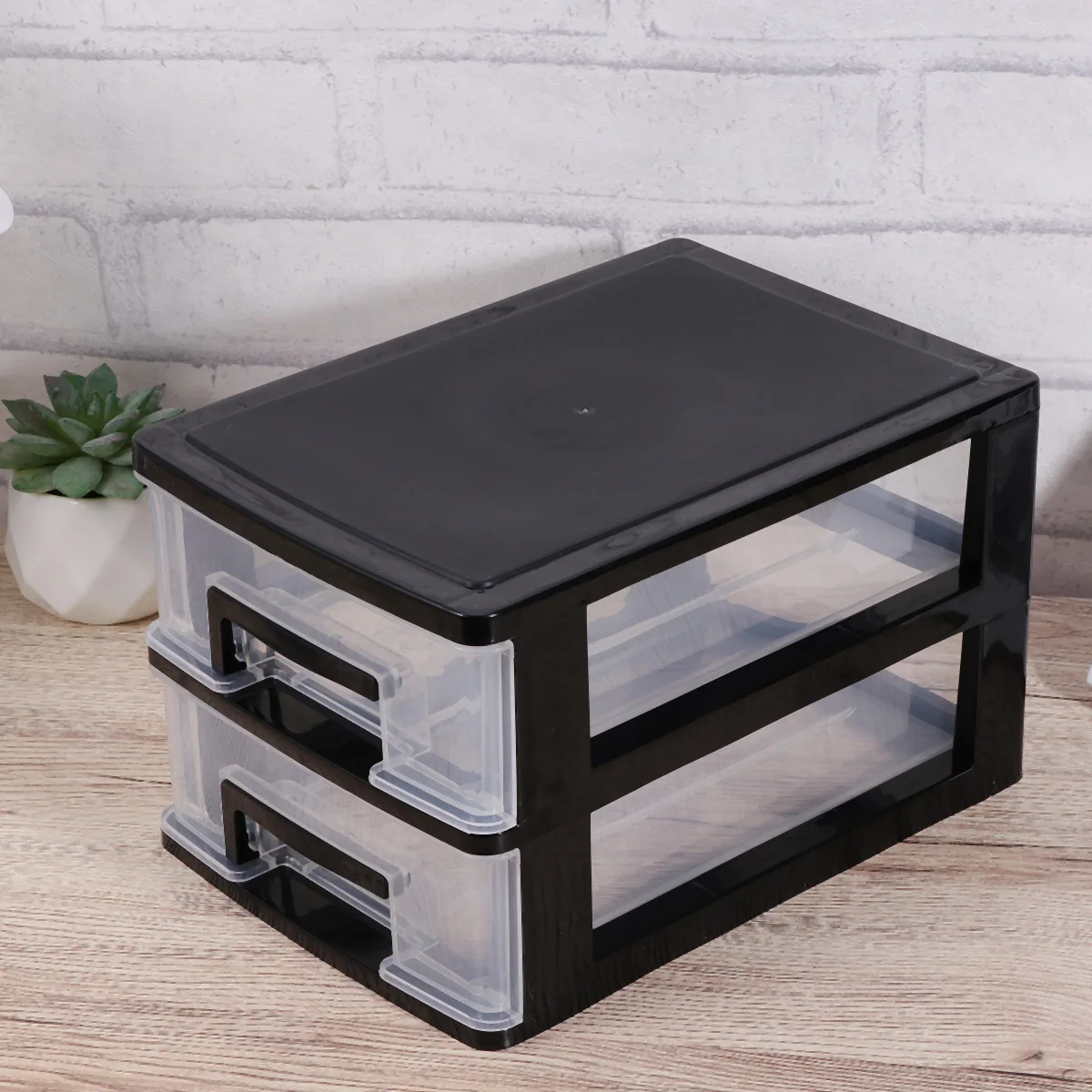 

Double Layer Drawer Type Storage Cabinet Plastic Multifunction Organizer for Office Study Room Home Desktop Storage Rack Shelf