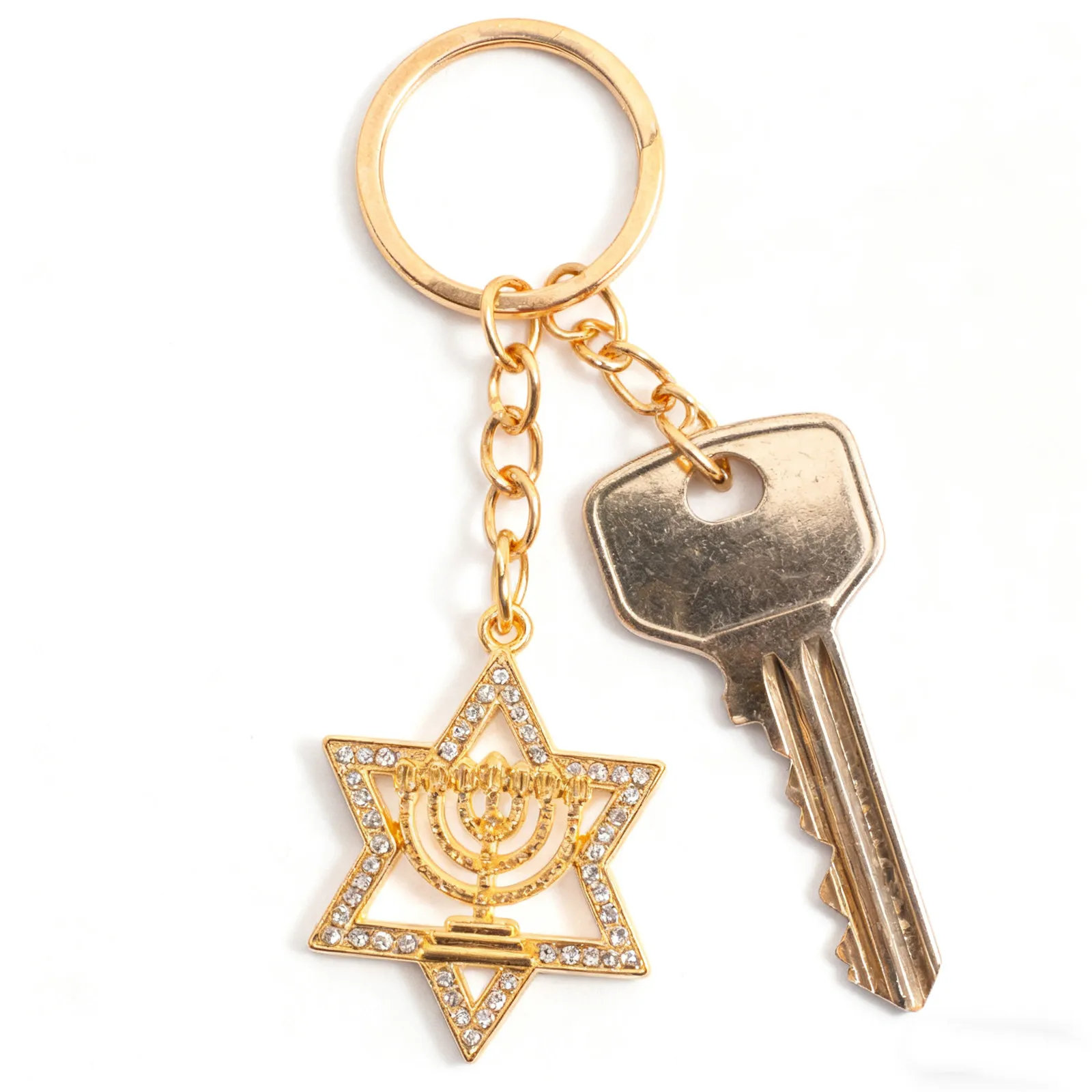 4Pcs Menorah Star Keychain Set Metal Aesthetic Keychain Pendant Charm for Handbag Purse Car Keys Hanukkah Jewelry Gift Judaica