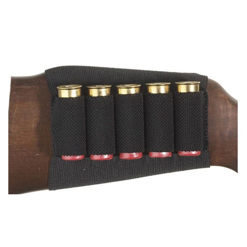 Hunting Holsters Men Airsoft Tactical Gan Pouches 5 Butt Cartridges Stock Shell Holder Elastic Fabric Carrier