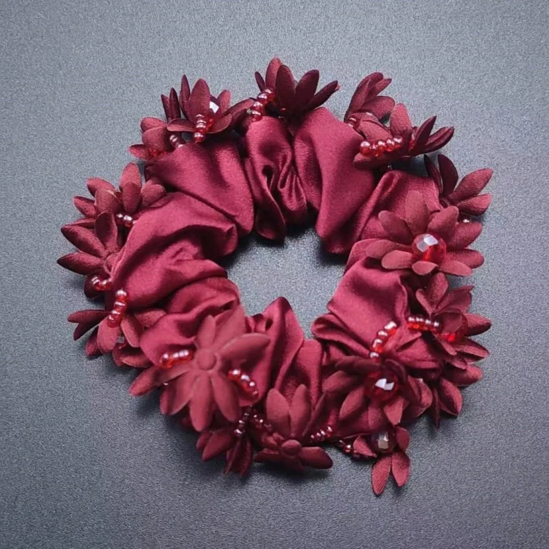Dickdarm-Haarband, hochwertiges Haar-Accessoire, Kopfschmuck, Blume, koreanische Mode, Damen-Haarseil, Nadel Jepкики Волос – Detail 7