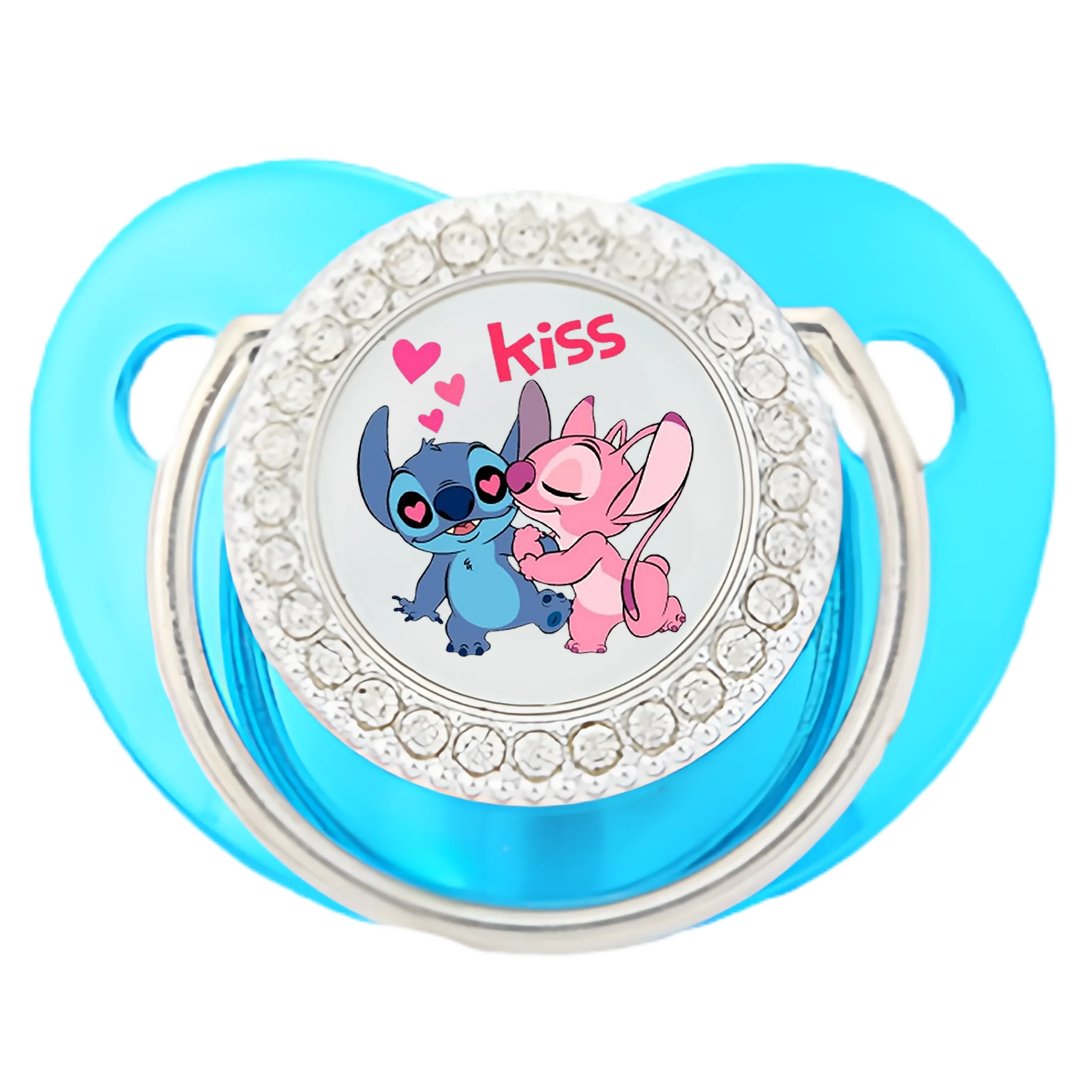 Neuer Baby-Schnuller Stitch-Druck BPA-freier Baby-Beißring Kleinkind-Schnuller Baby-Silikon-Schnuller glänzender Schnuller Geschenk für Jungen