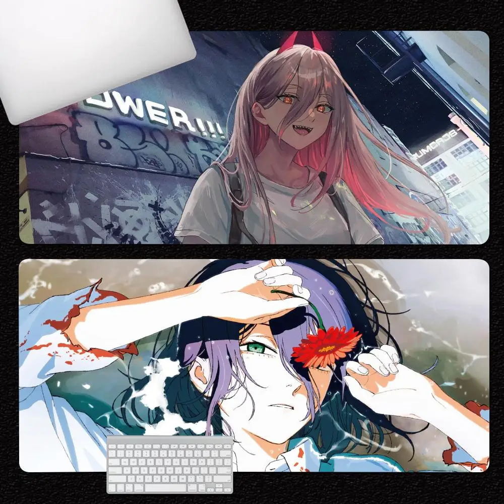 Anime C-Chainsaw M-Man Mouse Pad Gamer Keyboard Mouse Mat Rubber Cartoon Big Motbook Computer PC Mousepad