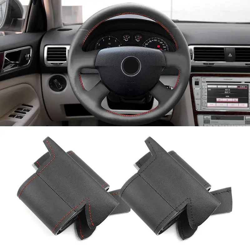 For VW Caddy 2003-2006 Caravelle 2003-2009 Transporter T5 2006 Car Steering Wheel Cover Microfiber Leather Trim Accessories