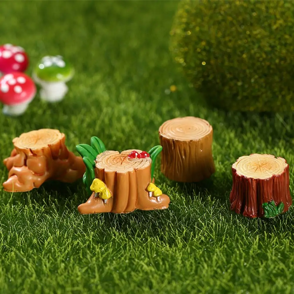 Creative Cute Simulation Tree Stump Cartoon DIY Resin Small Tree Stump Tree Stump Shape Tree Stump Ornament