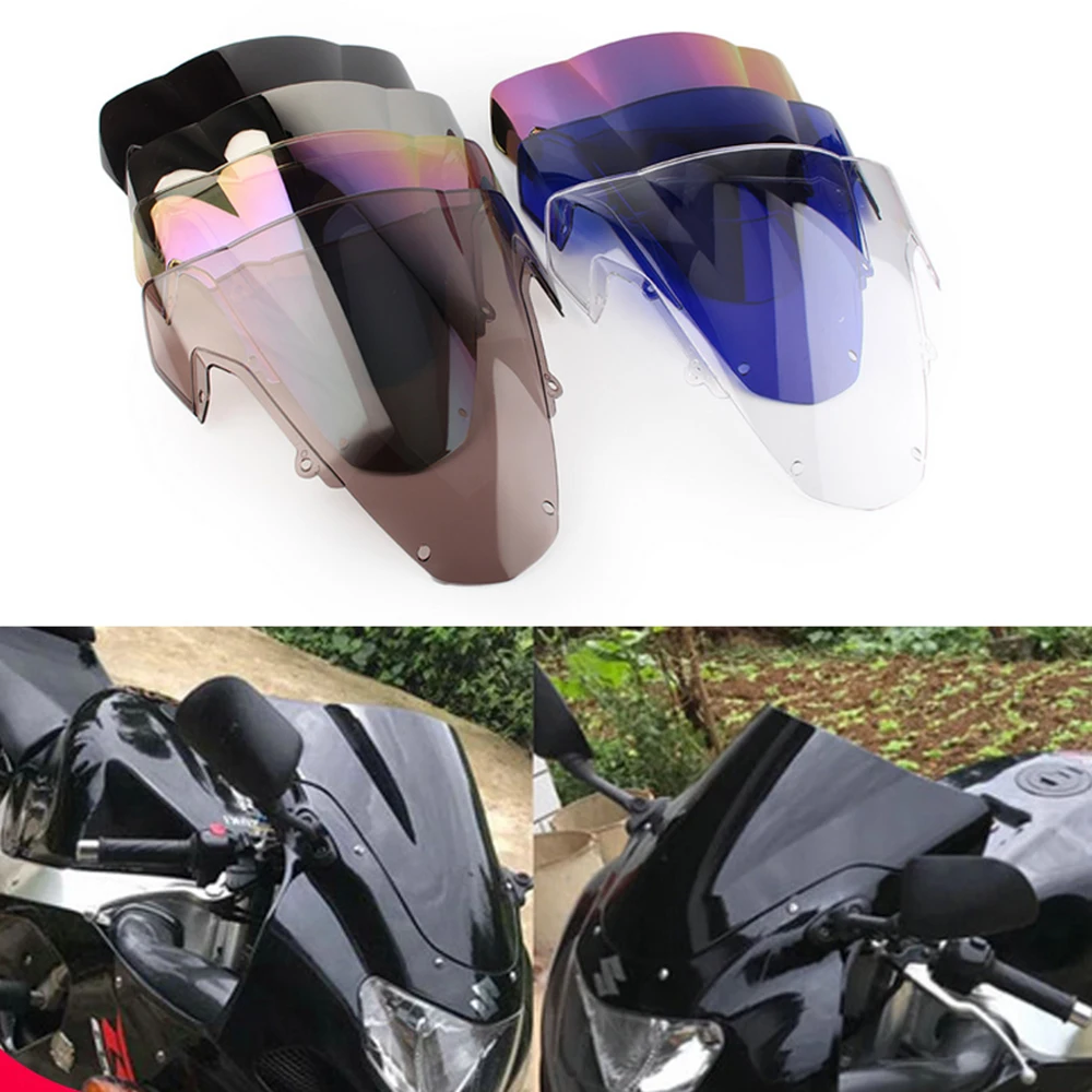 Parabrisas de doble burbuja para motocicleta, accesorios de carenado, Deflector, para Suzuki GSXR1000 GSX-R GSXR 1000 K3 2003-2004