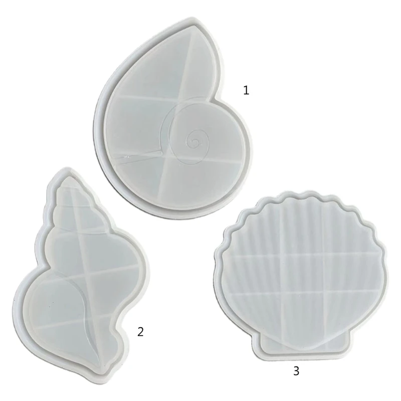 for Shell Conch Tray Silicone Mold Fruit Plate Casting Mold Serving Borad Crystal Epoxy Mold Cup Mat Crystal Mol