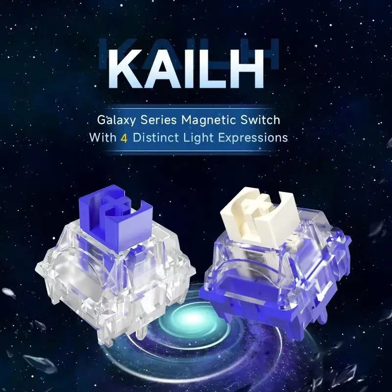 

Kailh Star Magnetic Moon Magnetic Keyboard Switch Quick Actuation Long Life Light Pipe Light Transmission HE Keyboard Switch