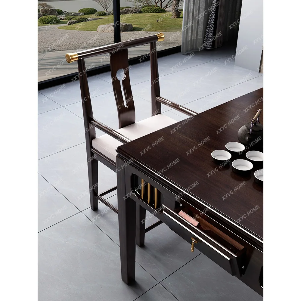 

Solid Wood Mahjong Table Dining Table Dual-Use Dining Table Integrated New Chinese Mahjong Machine Automatic Household Tea Table