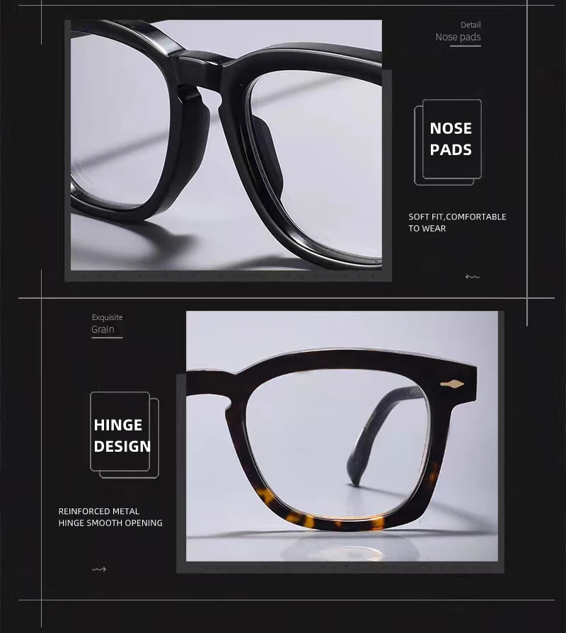 Mode Marke Design Retro Quadratischen Männlichen Exquisite Dekoration Brillen Rahmen Photochrome Anti Blau Licht Männer Lesebrille 0 ~ + 6 – Detail 7