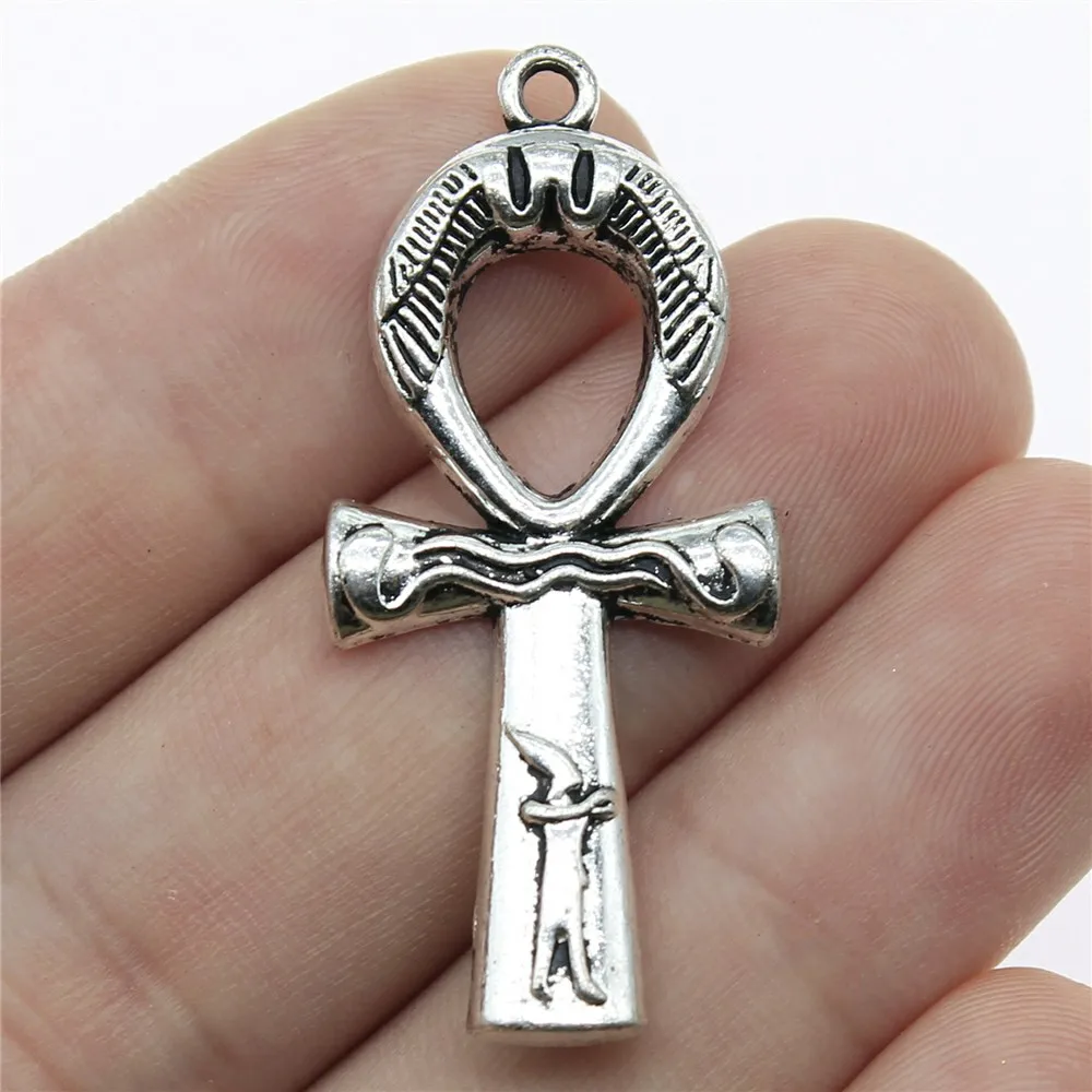 WYSIWYG 5pcs 43x19mm Ankh Cross Charms Pendant Egyptian Cross Charms