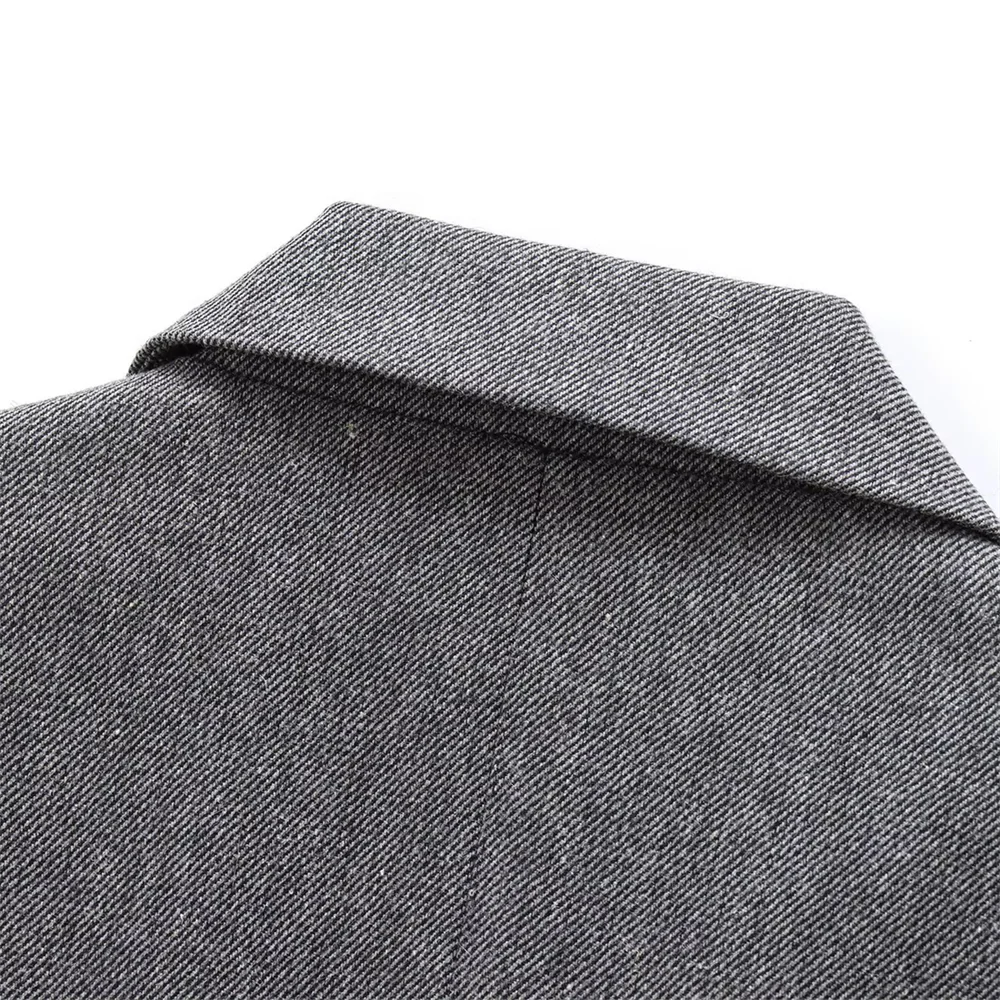 2025 RARA شتاء منتج جديد المرأة موضة عادية طوق كم طويل زر واحد نسيج قطري معطف بدلة فضفاضة