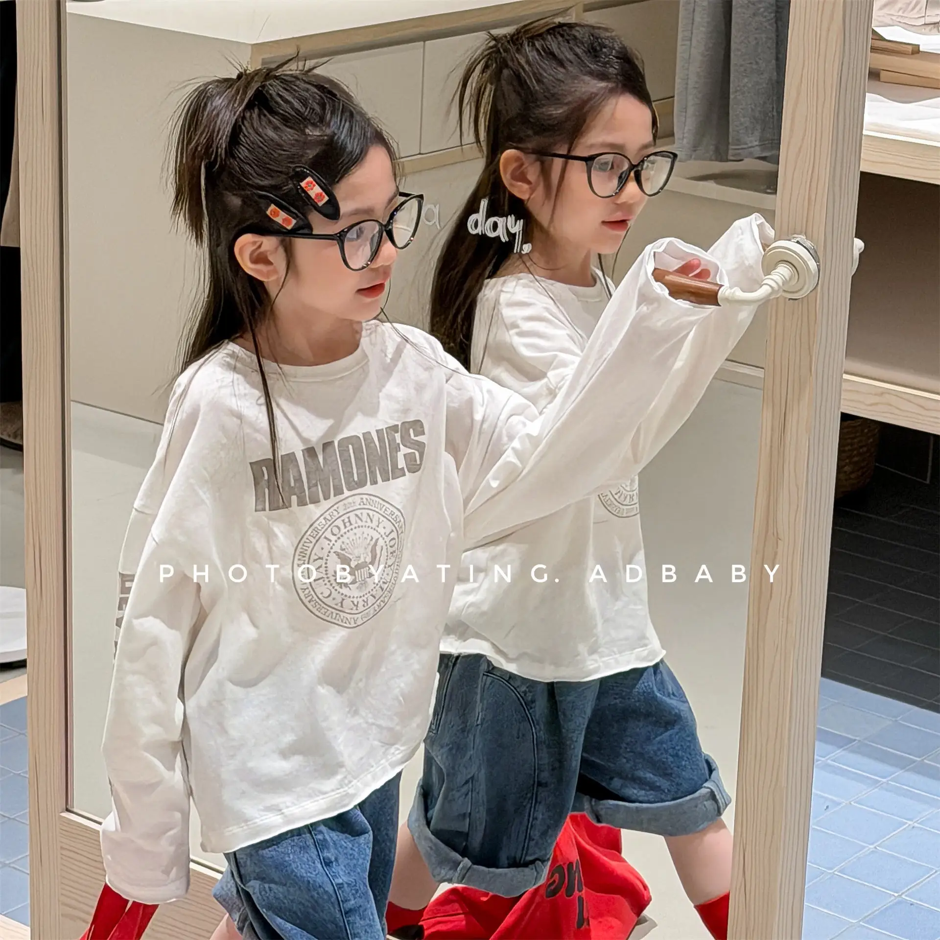 

2026 Spring New Children Long Sleeve T Shirts Baby Letter Print T Shirts Boys Girls Cotton Tee Kids Casual Tops Toddler Clothes