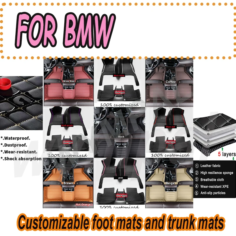 

LUXURY Car Floor Mats For BMW X4 X4 F26 X5 X5 E70 5seat X5 F15 5seat X5M X5M F85 X6 E71 X6 F16 X6 X6M F86 I3 Z4Convertible Z4E89