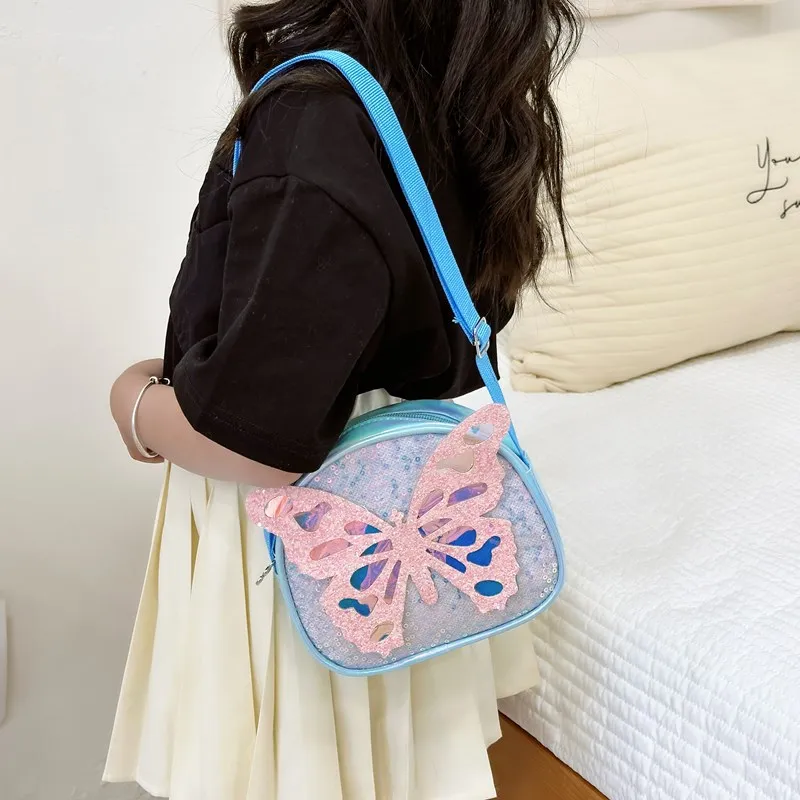 جميل Bowknot الفتيات حقيبة كتف موضة الترتر الأطفال محفظة نسائية للعملات المعدنية حقائب كروسبودي الصغيرة الحلو الاطفال بولي PU حقائب اليد الكرتون