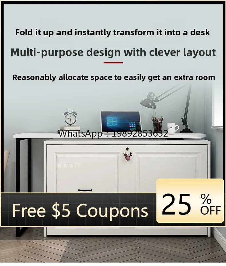 

ZC Folding Bed Single Office Nap Bed Computer Desk Integrated Home Use Adult 60% off Bed