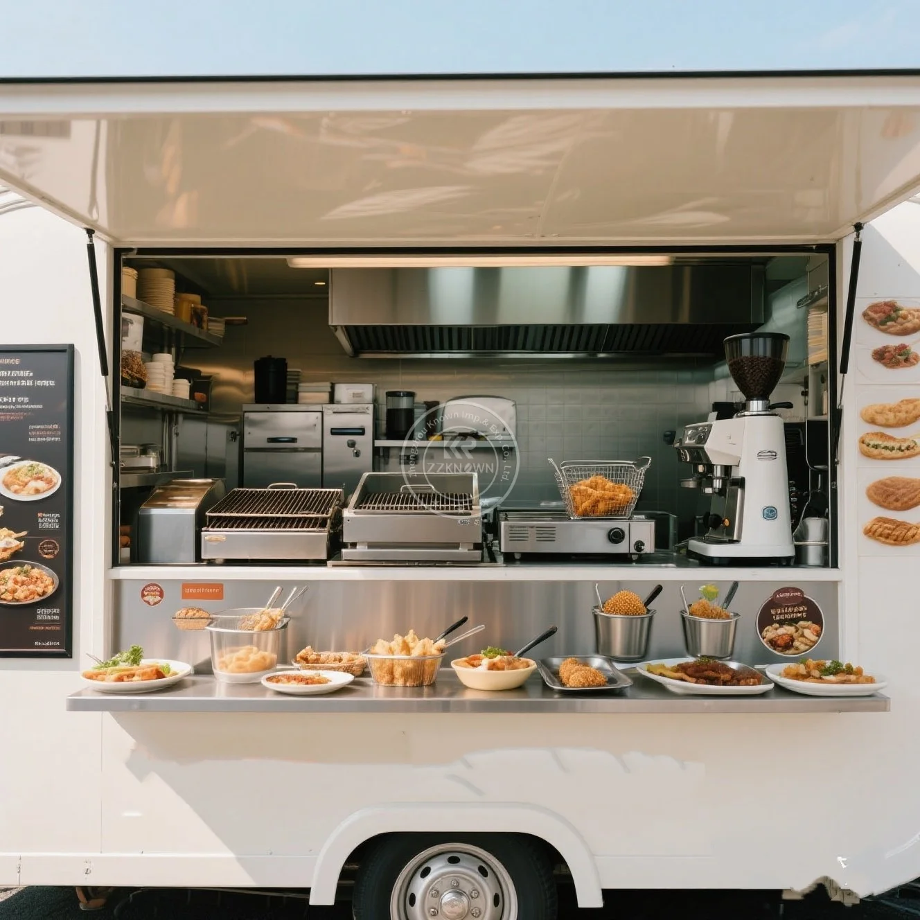

Street Food Beverage Cart Concession Mobile Fast Food Cart Trailer Fully Equipped Stainless Steel Food Truck For Sale