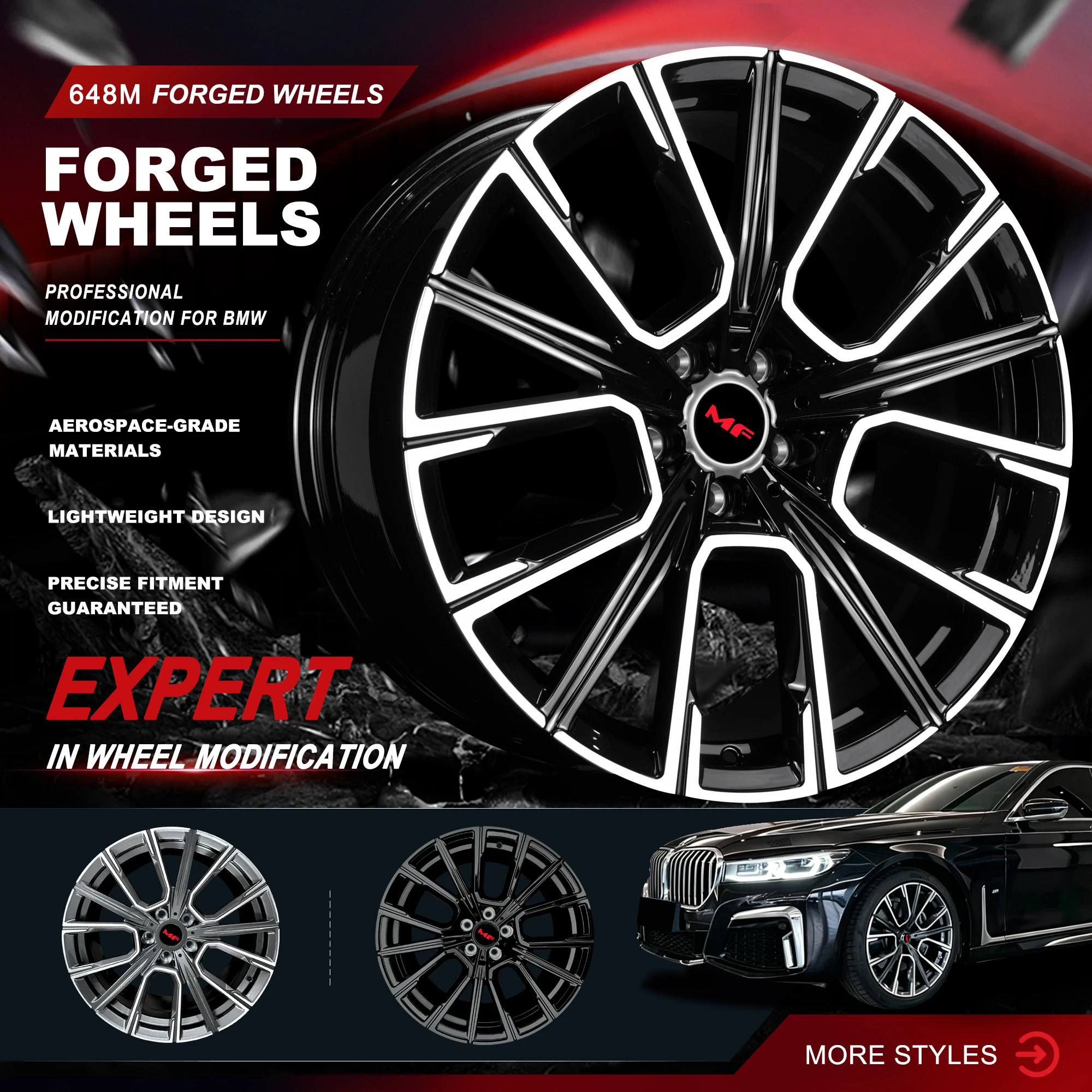 

18/19/20 Inch 6061-T6 Forged Aluminum Alloy Wheels, Lightweight Concave Rims Fit BMW 5 7 Series X3 X4 5x120 Luxury Aftermarket