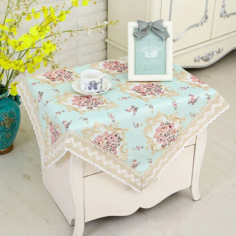 Bedside Cabinet Dust-proof Lace Table Cloths Multi Purpose Rectangle And Round Tablecloth Cover Refrigerator Dust Cover