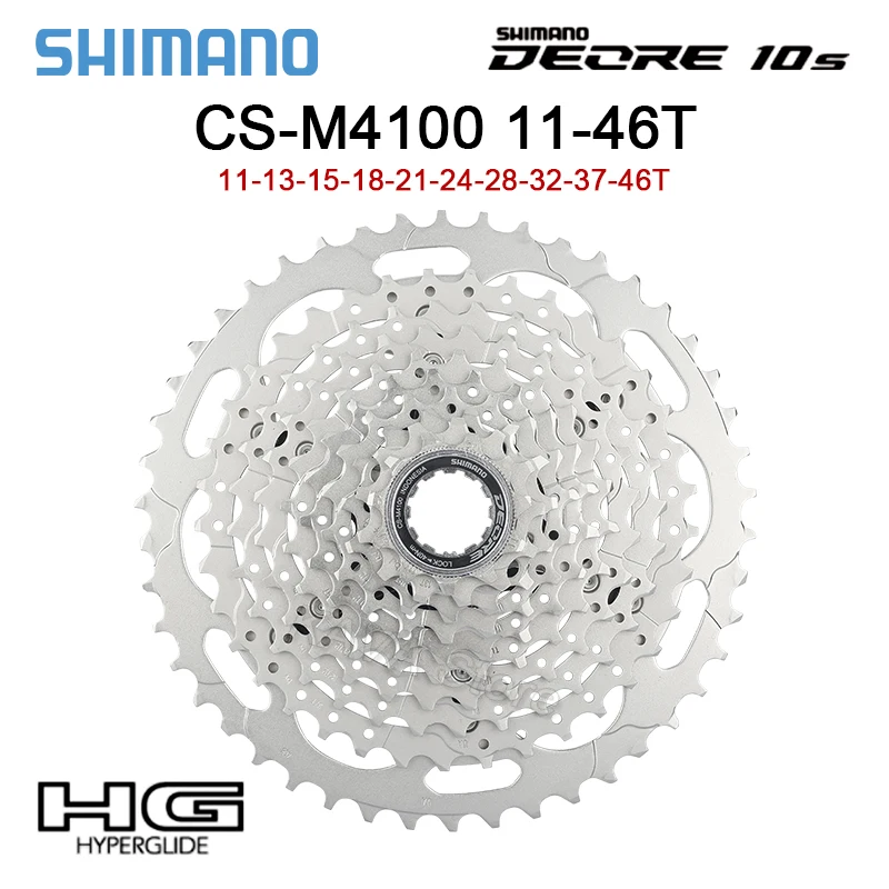 Shimano Deore M4100 10 Speed MTB Cassette 42T 46T Mountain Bike Ratchet 10V K7 Bicycle 10S Freewheel Cycling Parts