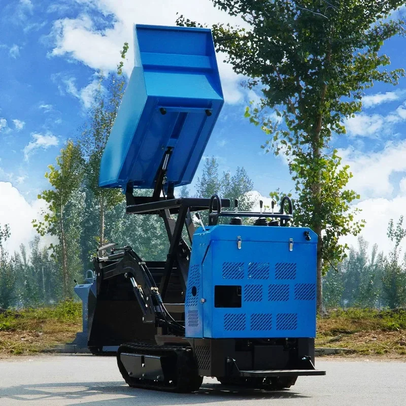 Mini Tracked Dump Truck Automatic Lift Tilt Dump Truck Custom Clutch Housing 1000L 500L Tracked Loading Capacity