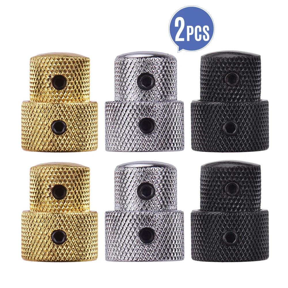 2 Sets Dual Concentric Stacked Control Knobs for Electric Bass Guitars Guitar Knob Accessories Black/Gold/Silver Colors