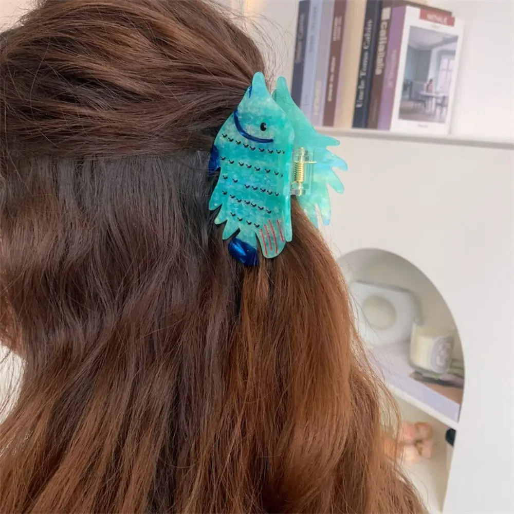 

Goldfish Acetate Ocean Animal Hair Claw Colorful Geometry Marine Life Fish Hair Clip Shark Clip Large Fish Grab Clip Girls