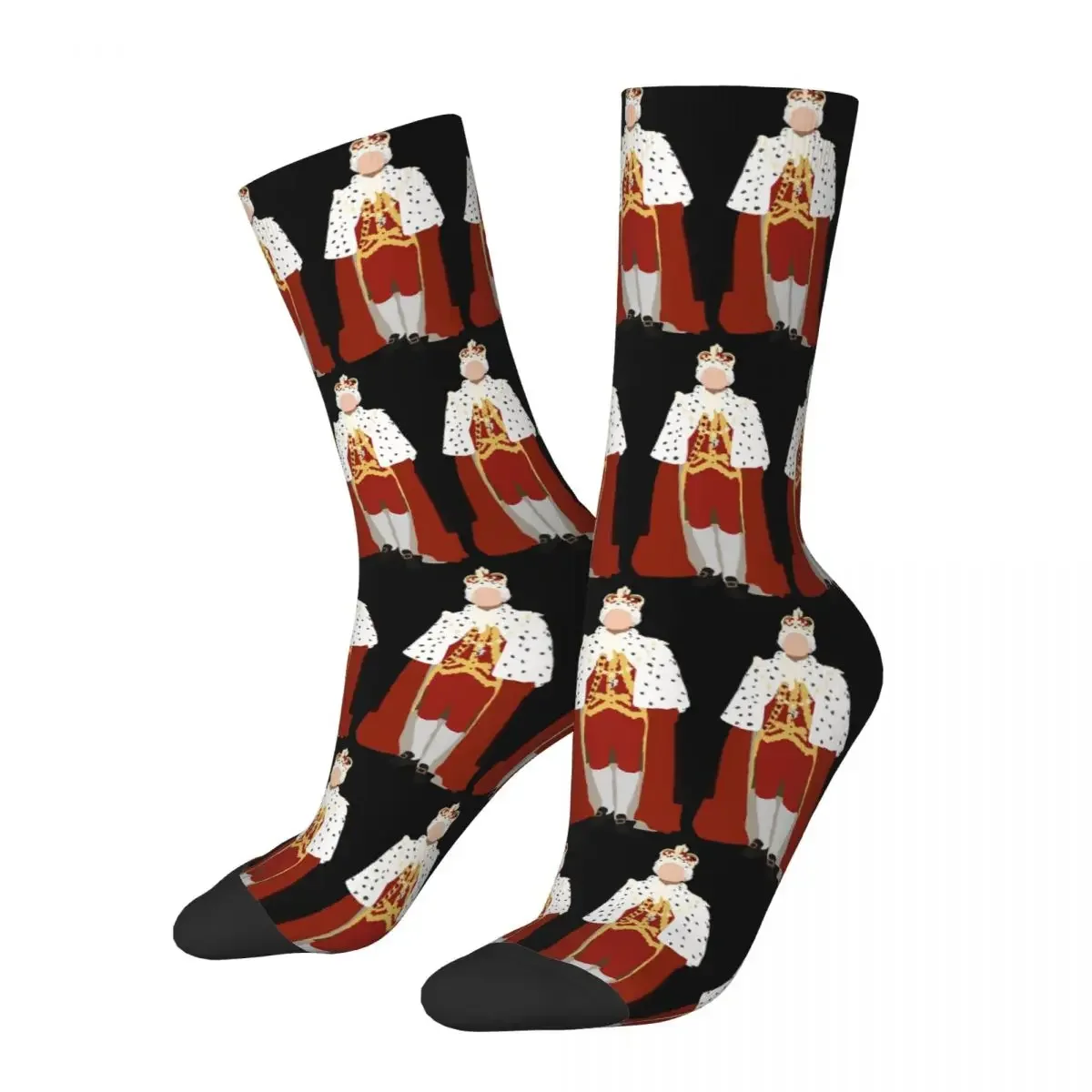 King George Socks Harajuku Sweat Absorbing Stockings All Season Long Socks Accessories for Man's Woman's Birthday Present