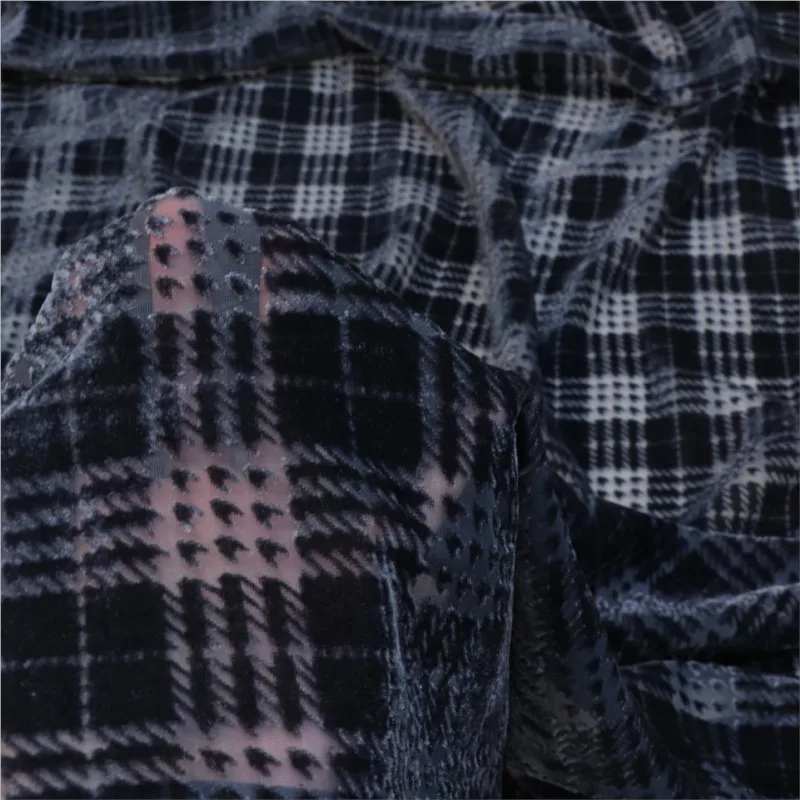 

Woven velvet brocade viscose printed mottled and burned fabric nightgown dress cheongsam