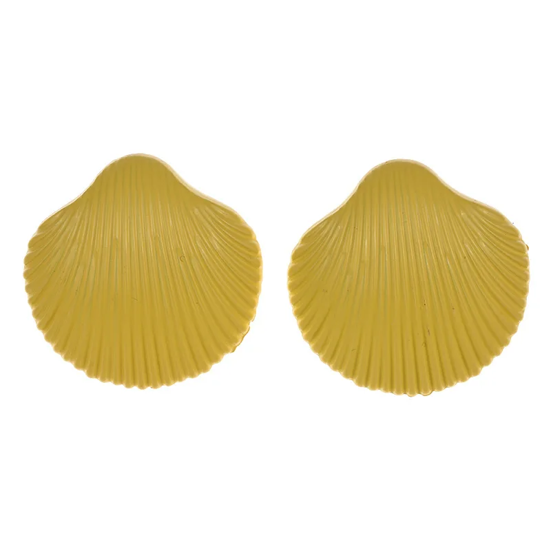 Foreign trade hot-selling new earrings, fashionable big-name alloy spray paint shell earrings, manufacturer's supply