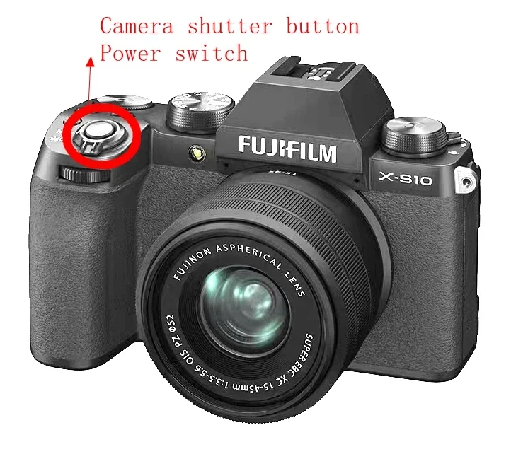 fujifilm-x-s10カメラシャッターボタン、上部カバー、電源スイッチ、新しい