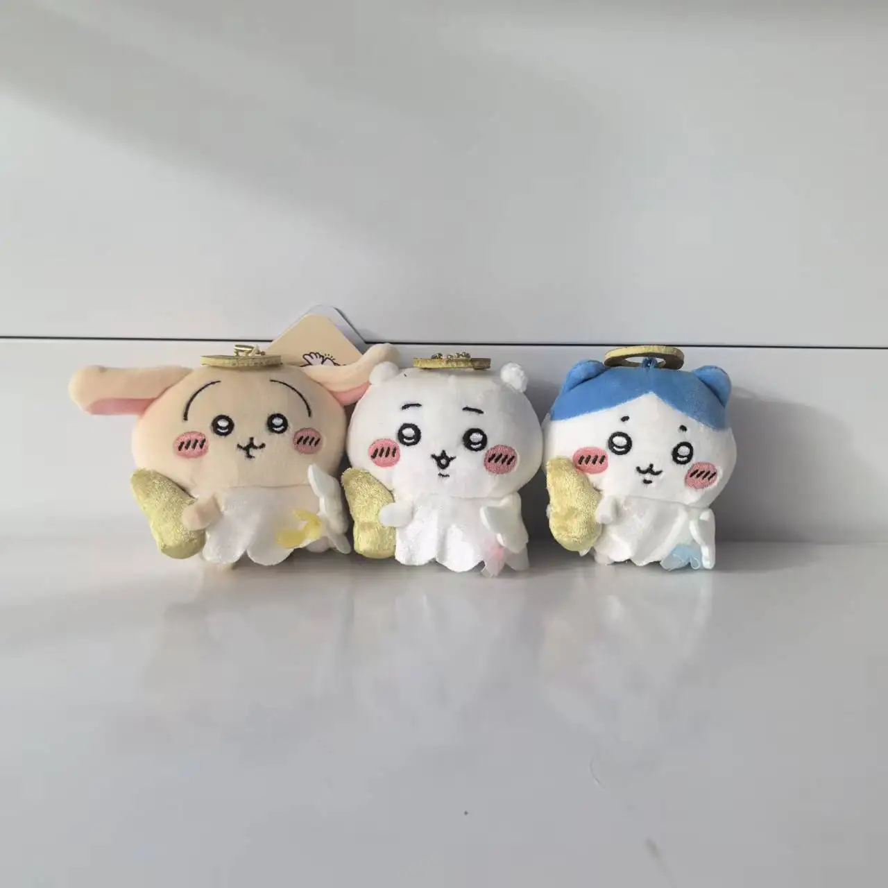 

jiyi Angel Usagi Hachiware Plush Keychain Bag Charm Cute Anime Character Mascot Doll Pendant Backpack Accessory Gift New